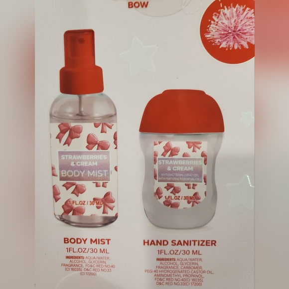 Strawberry & Cream Pink Bow Gift SET NWT - Picture 8 of 9